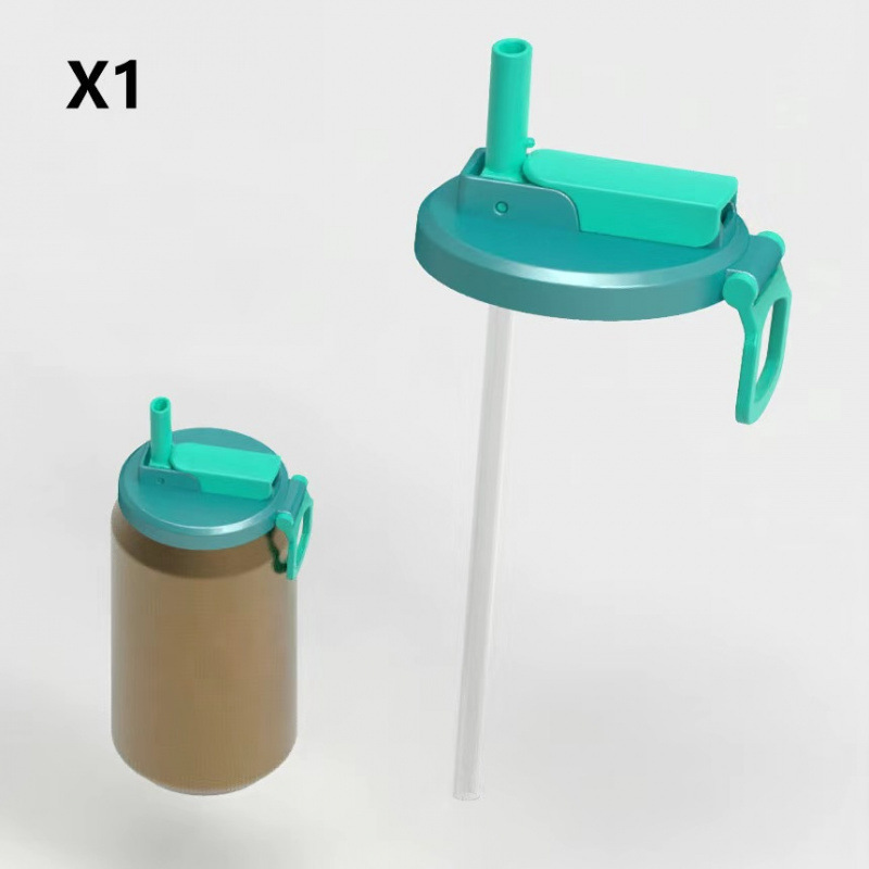 Blue Reusable Soda Can Lid with Straw and Carrying Handle - Spill-Proof Plastic Can Cover for Standard 2.13 Inch Cans, Portable Beverage Protector with Flip-Top Design, BPA-Free Drink Can Converter for Outdoor Parties BBQs Camping - Image 1