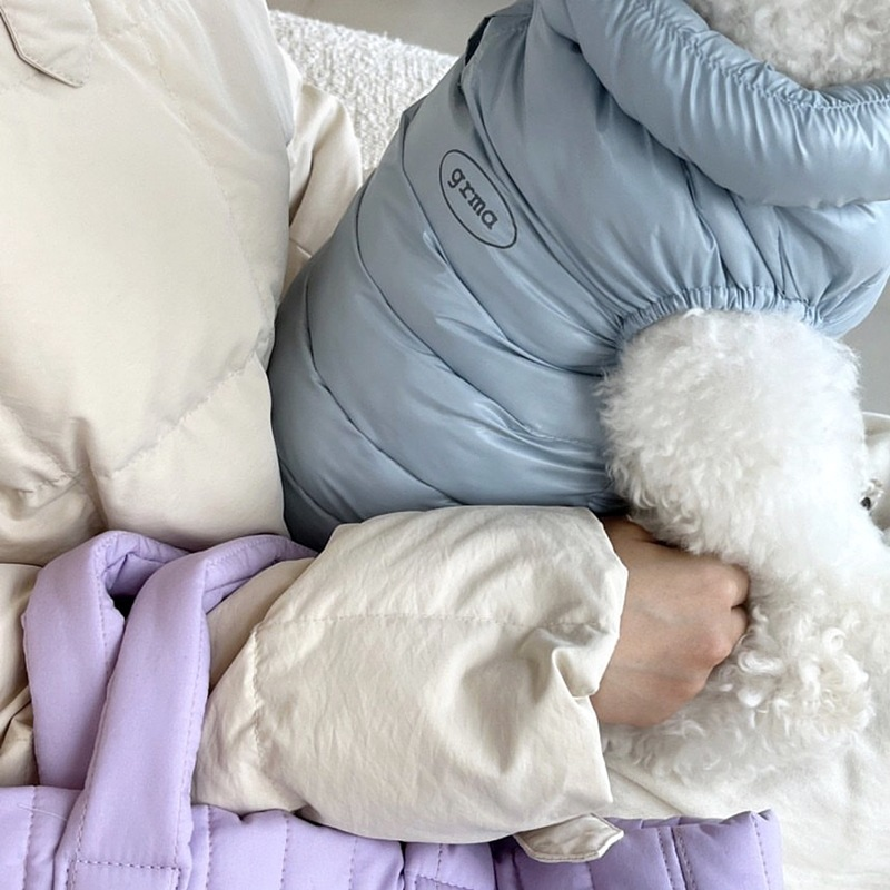 Blue XS size Dog Winter Coat Quilted Puffer Jacket - Warm Cotton Padded Vest for Small Dogs, High Collar Pet Clothes for Chihuahua Yorkie Poodle Bichon Schnauzer, Lightweight Cold Weather Dog Apparel with Elastic Cuffs - Image 1