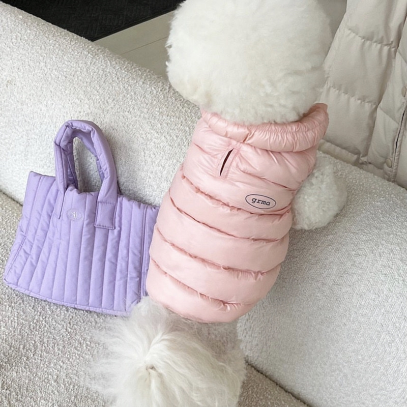 Pink XS size Dog Winter Coat Quilted Puffer Jacket - Warm Cotton Padded Vest for Small Dogs, High Collar Pet Clothes for Chihuahua Yorkie Poodle Bichon Schnauzer, Lightweight Cold Weather Dog Apparel with Elastic Cuffs - Image 4