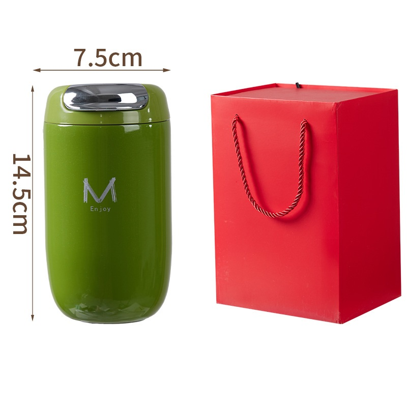 Green Gift Box Set Premium 316 Stainless Steel Coffee Tumbler - 350ml Vacuum Insulated Travel Mug with Sip Lid, Leak-Proof Egg Shape Design, Hot & Cold Beverage Cup for Office Commute Outdoor Gift - Image 1