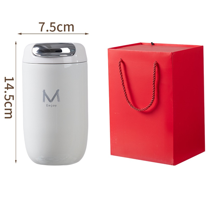 White Gift Box Set Premium 316 Stainless Steel Coffee Tumbler - 350ml Vacuum Insulated Travel Mug with Sip Lid, Leak-Proof Egg Shape Design, Hot & Cold Beverage Cup for Office Commute Outdoor Gift - Image 1
