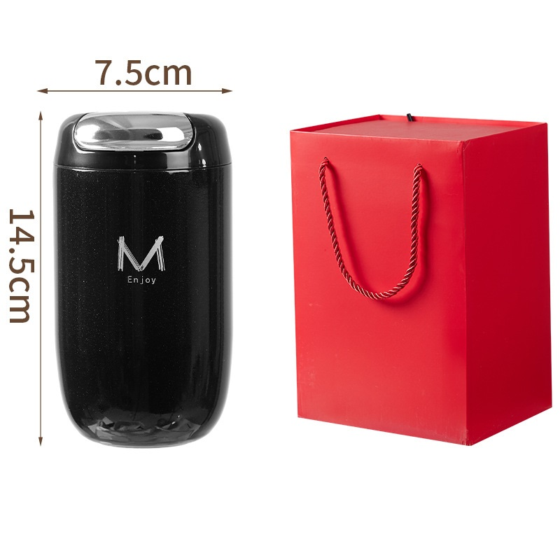 Black Gift Box Set Premium 316 Stainless Steel Coffee Tumbler - 350ml Vacuum Insulated Travel Mug with Sip Lid, Leak-Proof Egg Shape Design, Hot & Cold Beverage Cup for Office Commute Outdoor Gift - Image 1