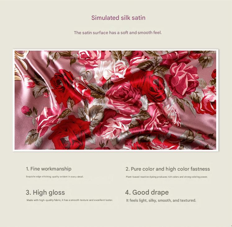 White Dragonfly and Lotus Flower Painting Elegant 90x90cm Satin Silk Scarf for Women - Double-Sided Printed Square Headscarf Shawl Wrap - Lightweight Versatile Fashion Accessory for Mother's Day Gift - Image 3