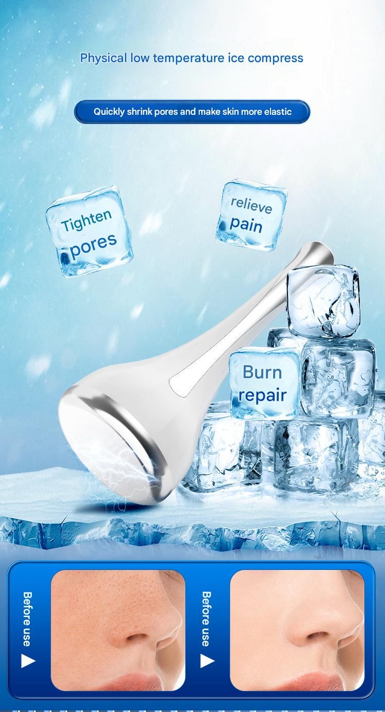 2-piece White and Pink Flat-Surface Ice  Cold Therapy Facial Tool - Mini Ice Hammer Cryo Stick for Pore Shrinking Skin Soothing Sunburn Relief - Reusable ABS+PC Cooling Massager - Image 6