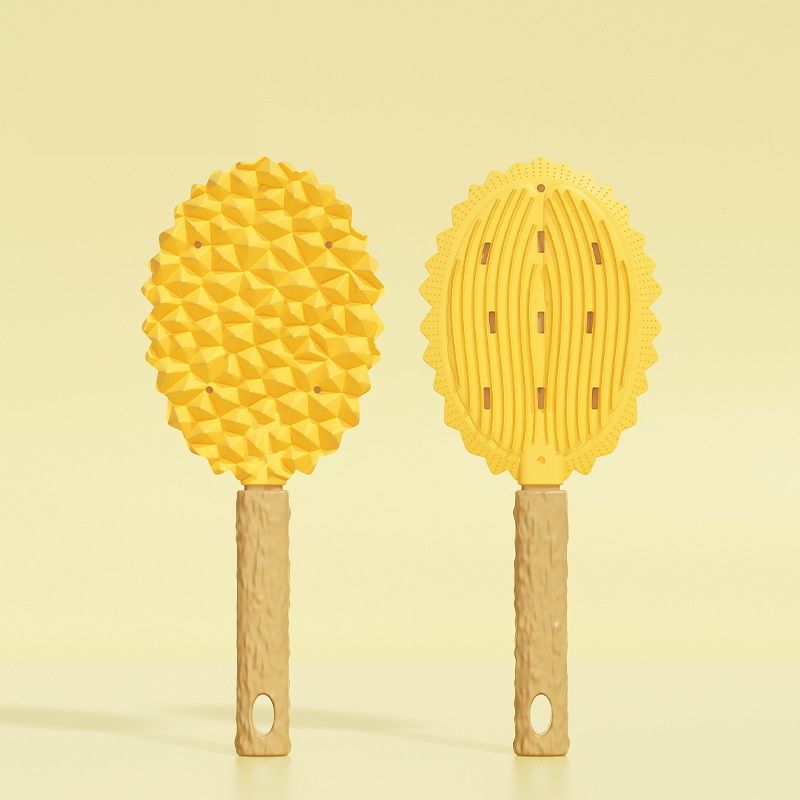 2-piece yellow Pet Durian Massage Grooming Brush - TPR Double-Sided Deshedding Comb for Cats Dogs - Gentle Pet SPA Grooming Tool - Image 1