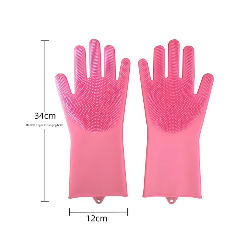Pink Silicone Pet Bathing Gloves - Pink Double-Sided Design for Cats and Dogs - Gentle Massage, Easy Lather, Durable and Waterproof, Ideal for Pet Grooming and Home Use - Image 1