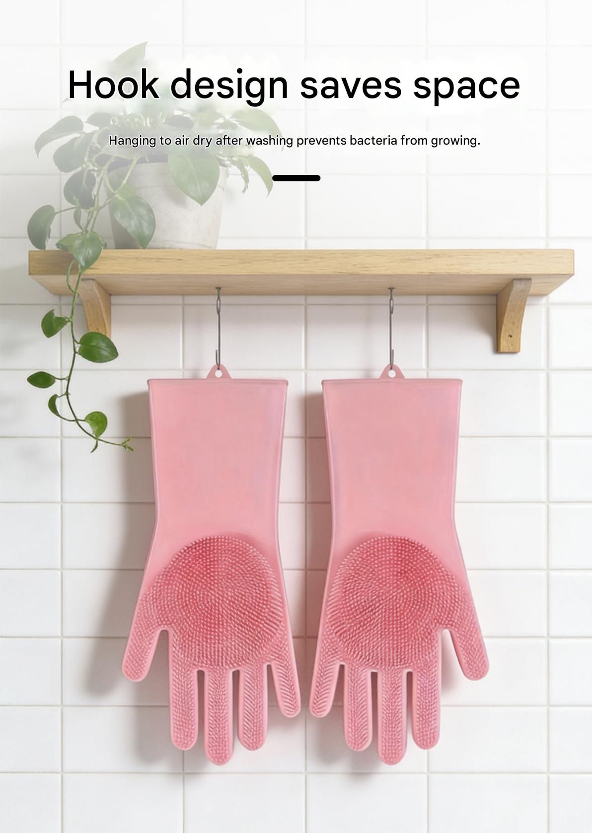 Pink Silicone Pet Bathing Gloves - Pink Double-Sided Design for Cats and Dogs - Gentle Massage, Easy Lather, Durable and Waterproof, Ideal for Pet Grooming and Home Use - Image 8