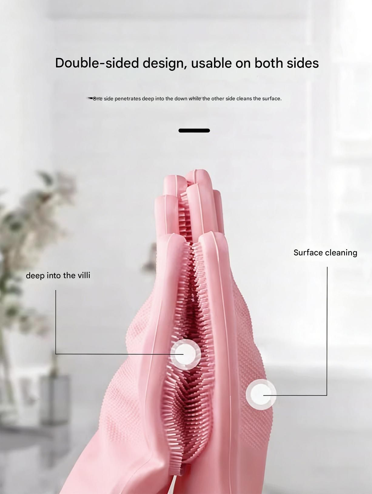 Blue Silicone Pet Bathing Gloves - Pink Double-Sided Design for Cats and Dogs - Gentle Massage, Easy Lather, Durable and Waterproof, Ideal for Pet Grooming and Home Use - Image 7