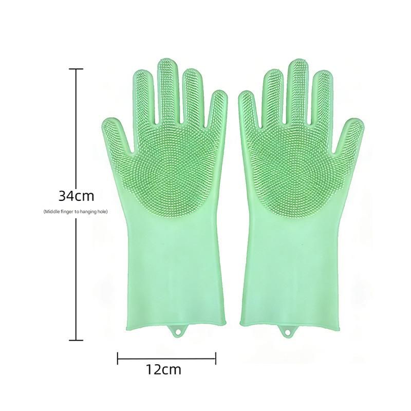 Green Silicone Pet Bathing Gloves - Pink Double-Sided Design for Cats and Dogs - Gentle Massage, Easy Lather, Durable and Waterproof, Ideal for Pet Grooming and Home Use - Image 1
