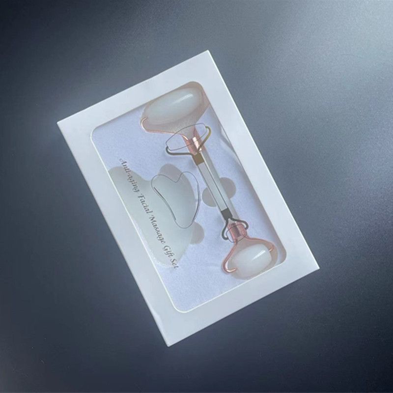 2-piece White Natural   Gua Sha Facial Tool - Hand-Polished Stone Massage Board for Face and Neck, Cooling Skincare Ritual, Easy Daily Use, Gift Ready - Image 1