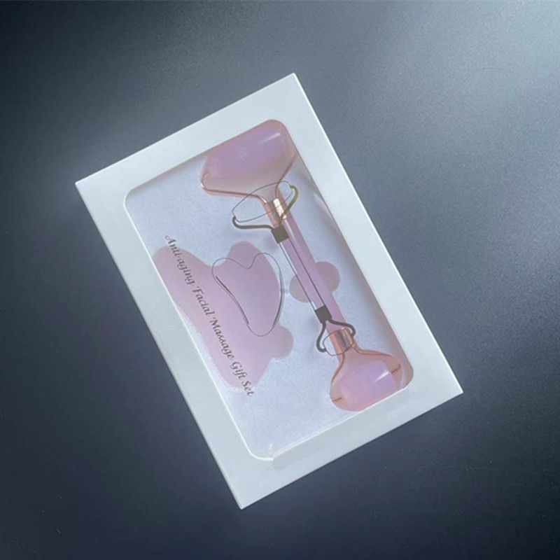 2-piece Pink Natural   Gua Sha Facial Tool - Hand-Polished Stone Massage Board for Face and Neck, Cooling Skincare Ritual, Easy Daily Use, Gift Ready - Image 1