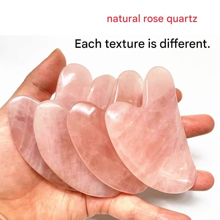 2-piece Pink Natural   Gua Sha Facial Tool - Hand-Polished Stone Massage Board for Face and Neck, Cooling Skincare Ritual, Easy Daily Use, Gift Ready - Image 4