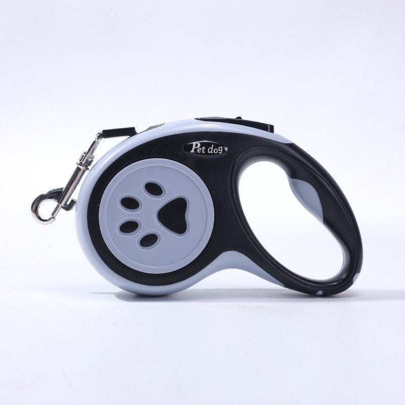 Black Automatic Retractable Dog Leash - 3M Extendable Lead with One-Handed Brake Lock - ABS Casing, Ergonomic Grip, Tangle-Free Nylon Tape, Outdoor Walking Essential - Image 1