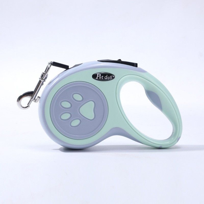 Green Automatic Retractable Dog Leash - 3M Extendable Lead with One-Handed Brake Lock - ABS Casing, Ergonomic Grip, Tangle-Free Nylon Tape, Outdoor Walking Essential - Image 1