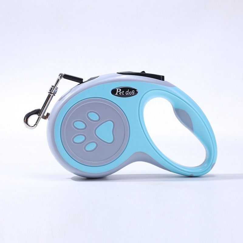 Blue Automatic Retractable Dog Leash -  5M Extendable Lead with One-Handed Brake Lock - ABS Casing, Ergonomic Grip, Tangle-Free Nylon Tape, Outdoor Walking Essential - Image 1