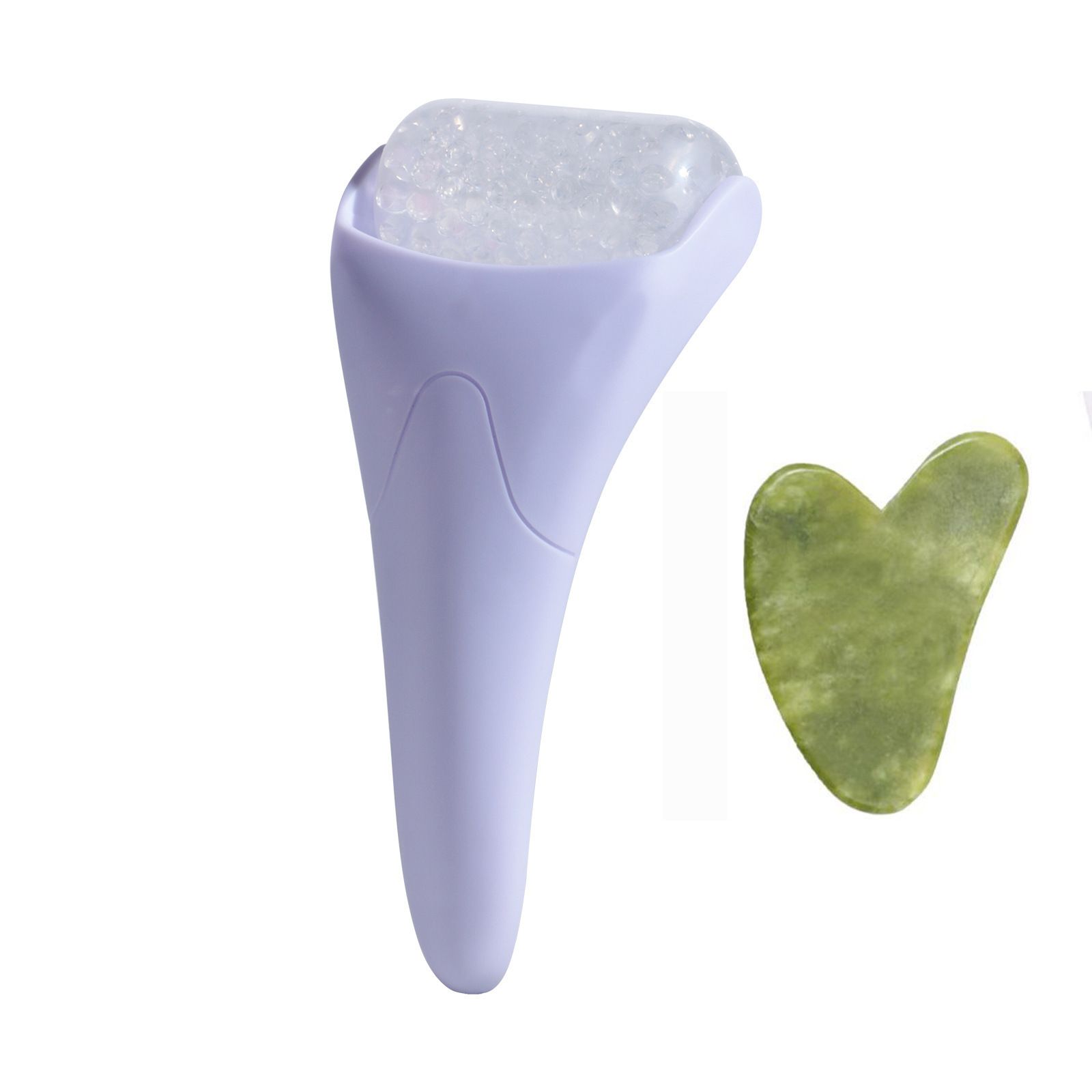 2-piece Purple Face Ice Roller with Gel Cooling Head and Gua Sha Board- Reusable PP and Gel Cold Massage Tool for De-Puffing, Soothing, and Refreshing Skin, Easy to Freeze, Comfortable Grip, Daily Skincare Essential - Image 1