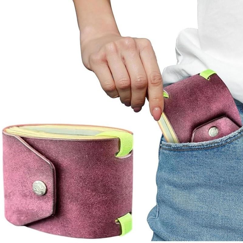 Grey Cash Wrap Wallet - Compact Snap Closure Card and Bill Holder, Slim Design for Quick Access, Lightweight Everyday Carry, Unisex Travel Friendly Accessory - Image 5