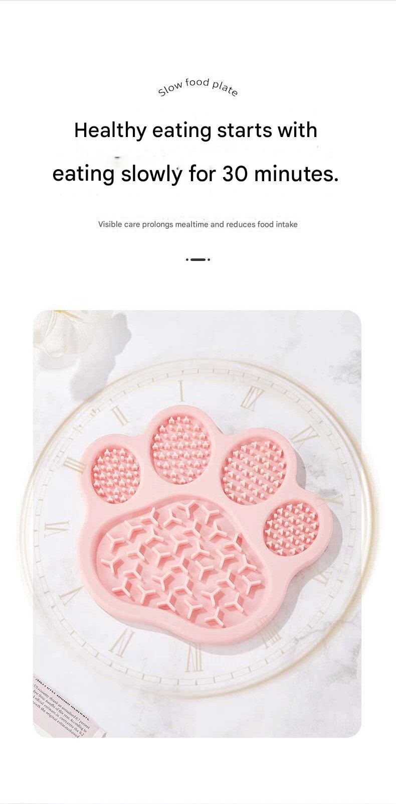 Pink Silicone Slow Feeder Lick Mat for Dogs and Cats - Paw Shaped Non Slip Pet Bowl with Suction Cups - BPA Free, Dishwasher Safe, Freezer Safe, Anxiety Relief, Easy Clean, 20x17cm - Pink, Brown, Yellow - Image 5