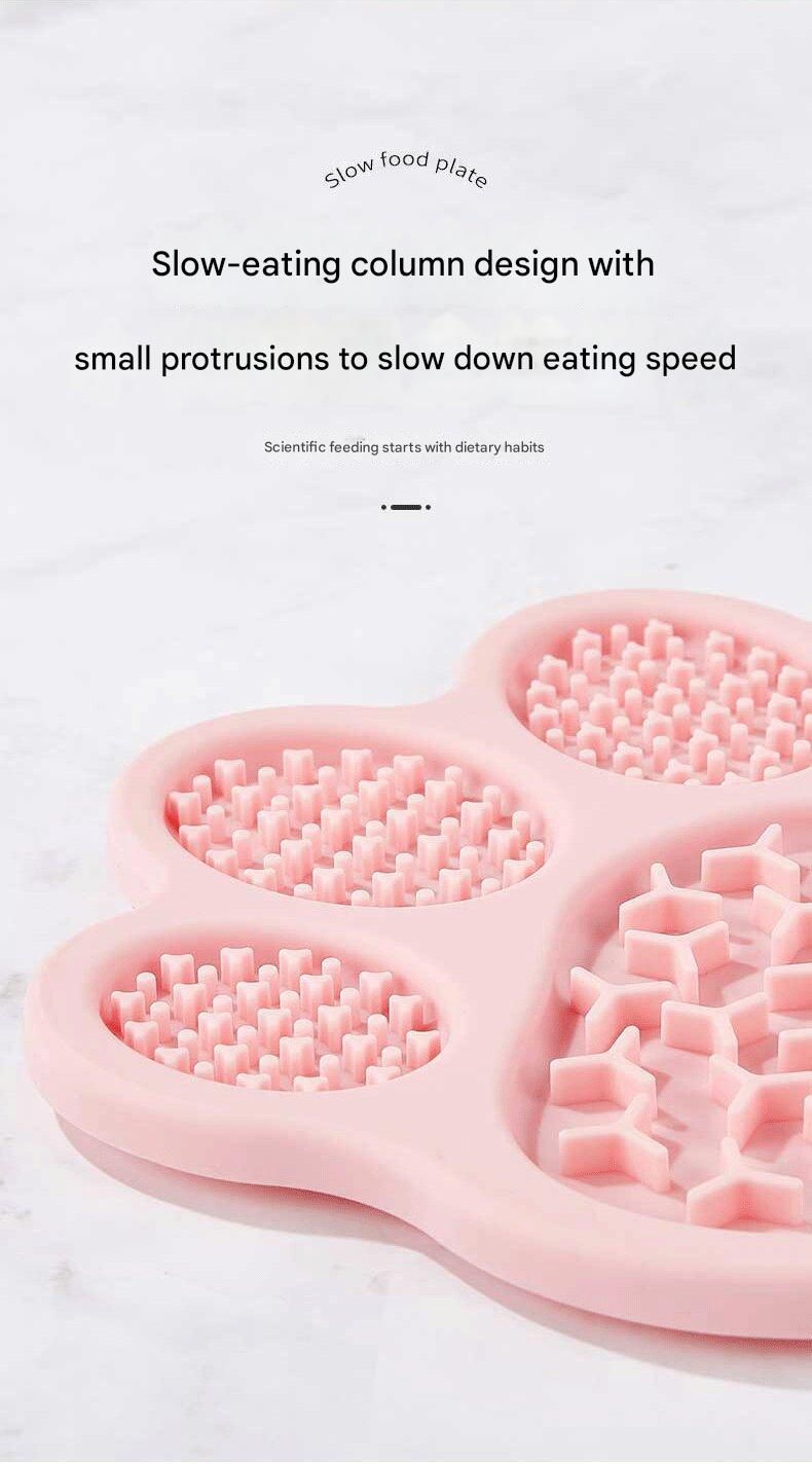 Pink Silicone Slow Feeder Lick Mat for Dogs and Cats - Paw Shaped Non Slip Pet Bowl with Suction Cups - BPA Free, Dishwasher Safe, Freezer Safe, Anxiety Relief, Easy Clean, 20x17cm - Pink, Brown, Yellow - Image 6