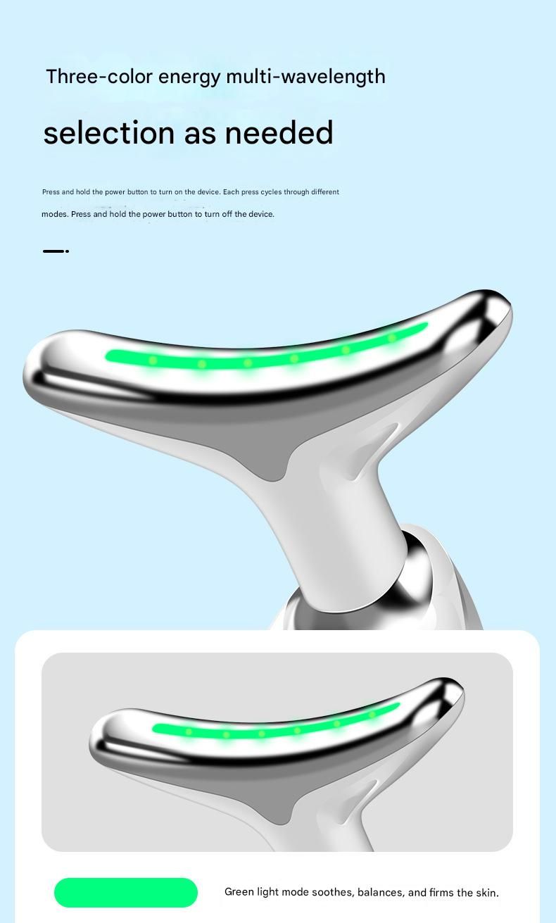 White Neck and Face Massager - 3 Colour Light Therapy, EMS Microcurrent, Vibration & Heat - Rechargeable Anti-Ageing Device for Wrinkles, Neck Lines, Jawline & Skin Tightening - Portable Home Beauty Tool - Image 8