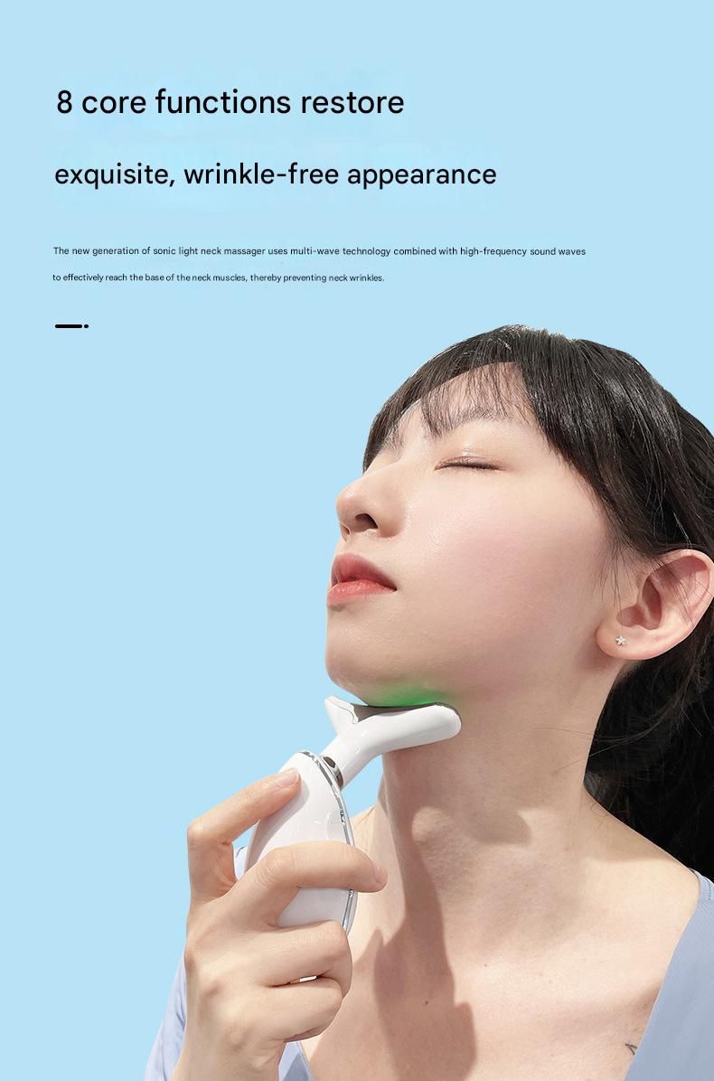 Red Neck and Face Massager - 3 Colour Light Therapy, EMS Microcurrent, Vibration & Heat - Rechargeable Anti-Ageing Device for Wrinkles, Neck Lines, Jawline & Skin Tightening - Portable Home Beauty Tool - Image 7
