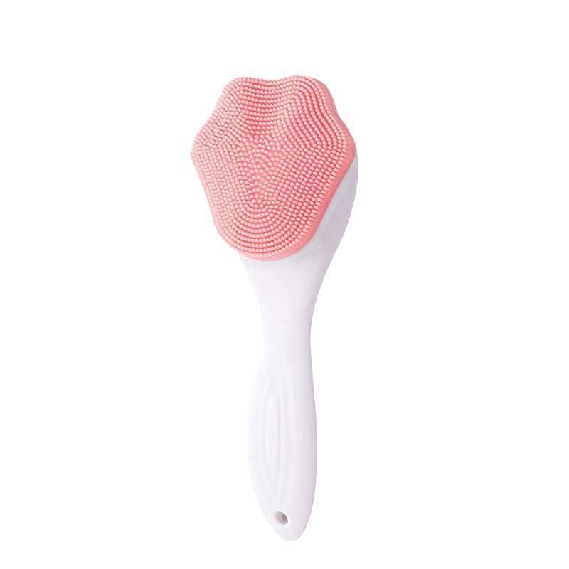 Pink Silicone Cat Paw Face Brush - Long Handle Manual Facial Cleanser for Deep Pore Cleaning, Exfoliating & Massaging - Soft Bristles for Blackhead Removal, Gentle on Skin, Travel Friendly - Image 1