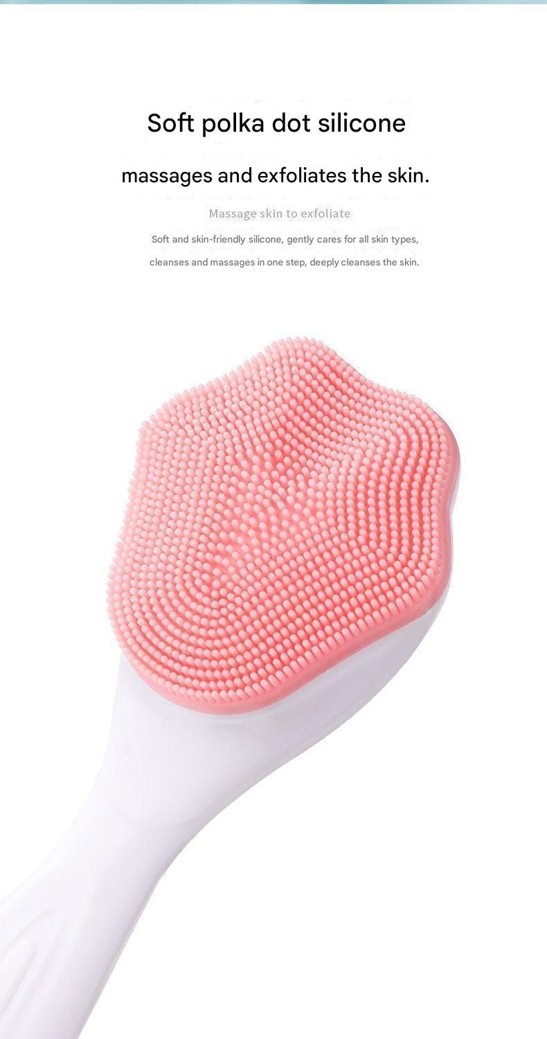 Blue Silicone Cat Paw Face Brush - Long Handle Manual Facial Cleanser for Deep Pore Cleaning, Exfoliating & Massaging - Soft Bristles for Blackhead Removal, Gentle on Skin, Travel Friendly - Image 3