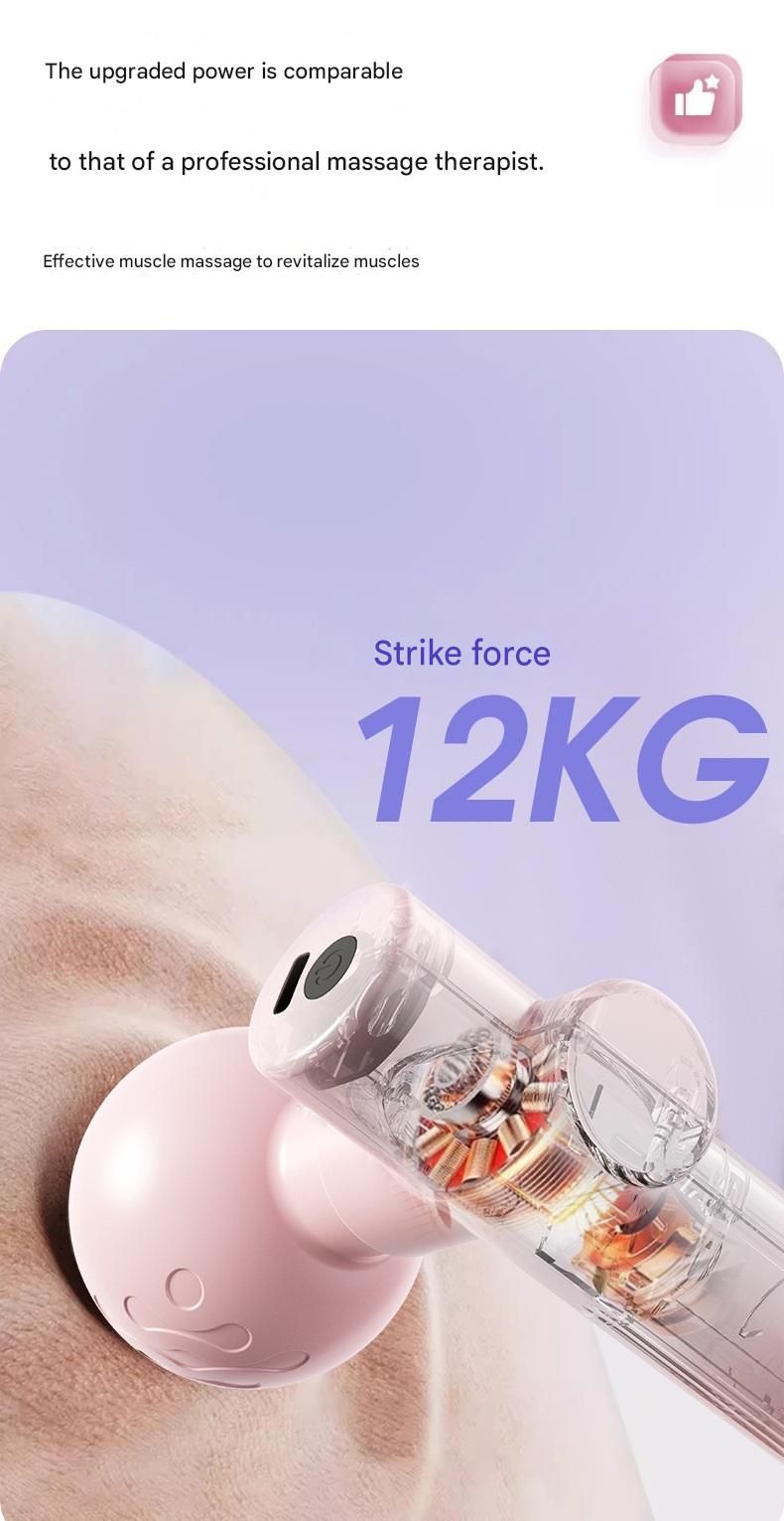 Black Mini Massage Gun - Pocket-Sized Deep Tissue Percussion Massager with 4 Speeds, 7mm Amplitude, 12KG Force, USB-C Rechargeable - Ultra Quiet, 68.7g Lightweight for Muscle Recovery, Travel, Office - Image 8