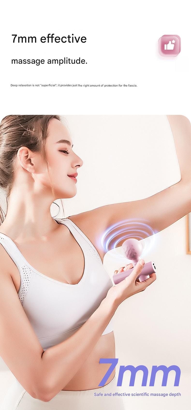 Pink Mini Massage Gun - Pocket-Sized Deep Tissue Percussion Massager with 4 Speeds, 7mm Amplitude, 12KG Force, USB-C Rechargeable - Ultra Quiet, 68.7g Lightweight for Muscle Recovery, Travel, Office - Image 5