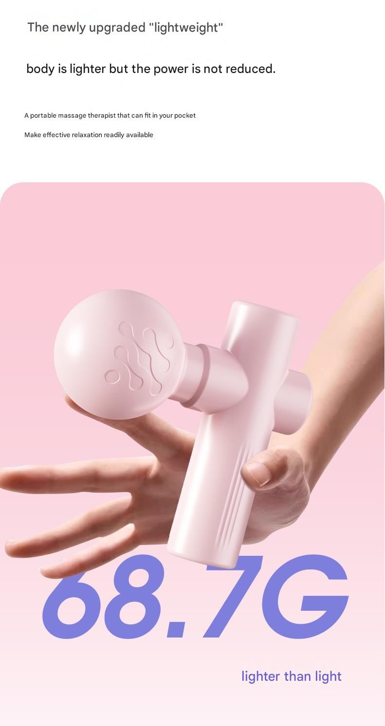 Green Mini Massage Gun - Pocket-Sized Deep Tissue Percussion Massager with 4 Speeds, 7mm Amplitude, 12KG Force, USB-C Rechargeable - Ultra Quiet, 68.7g Lightweight for Muscle Recovery, Travel, Office - Image 4