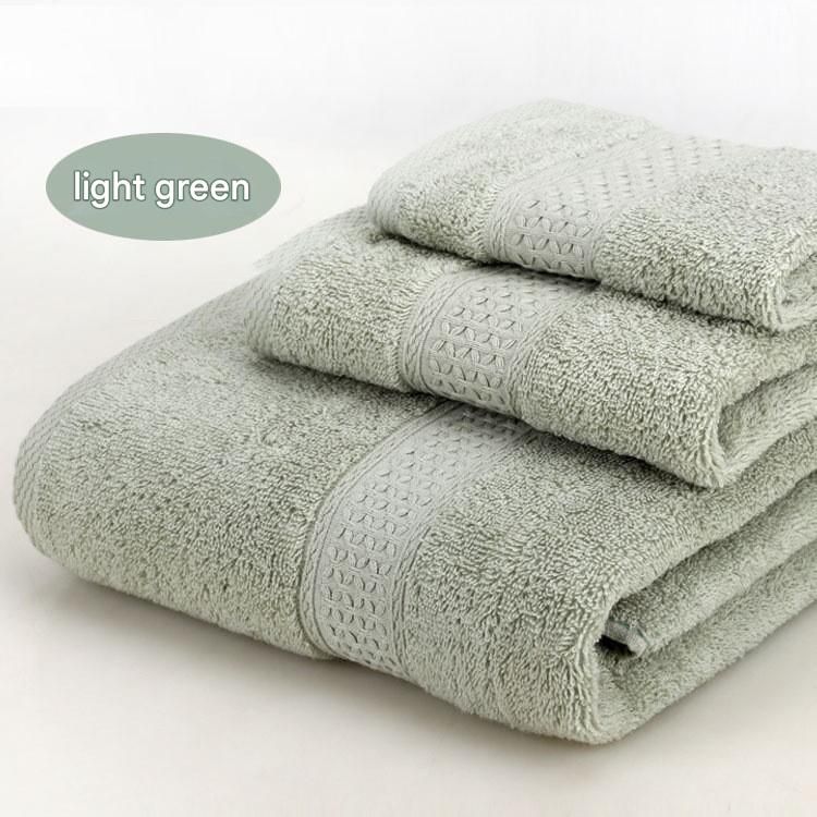 3-Piece Light Green Towel Set - Soft Absorbent Bath, Hand & Face Towels with Jacquard Weave, Gift Set for Home, Hotel, or Gifting - Durable, Low-Lint, Machine Washable - Image 1