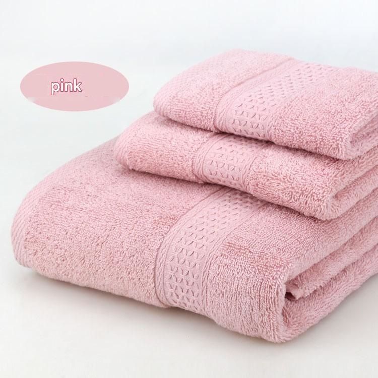 3-Piece Pink Towel Set - Soft Absorbent Bath, Hand & Face Towels with Jacquard Weave, Gift Set for Home, Hotel, or Gifting - Durable, Low-Lint, Machine Washable - Image 1