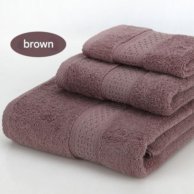 3-Piece Brown Towel Set - Soft Absorbent Bath, Hand & Face Towels with Jacquard Weave, Gift Set for Home, Hotel, or Gifting - Durable, Low-Lint, Machine Washable - Image 1