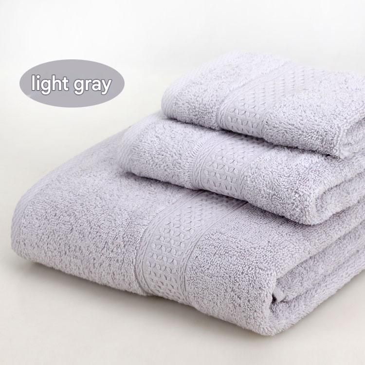 3-Piece Light gray Towel Set - Soft Absorbent Bath, Hand & Face Towels with Jacquard Weave, Gift Set for Home, Hotel, or Gifting - Durable, Low-Lint, Machine Washable - Image 1