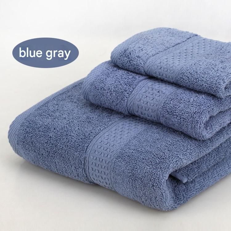3-Piece Blue-gray Towel Set - Soft Absorbent Bath, Hand & Face Towels with Jacquard Weave, Gift Set for Home, Hotel, or Gifting - Durable, Low-Lint, Machine Washable - Image 1