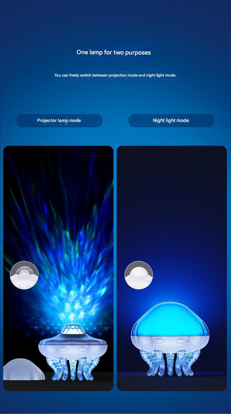 Jellyfish Ocean Wave Projector Night Light - USB Powered , 2 Timer Settings, Dual Mode Projection and Night Light, Romantic Bedroom Decor, Kids Gift - Image 4