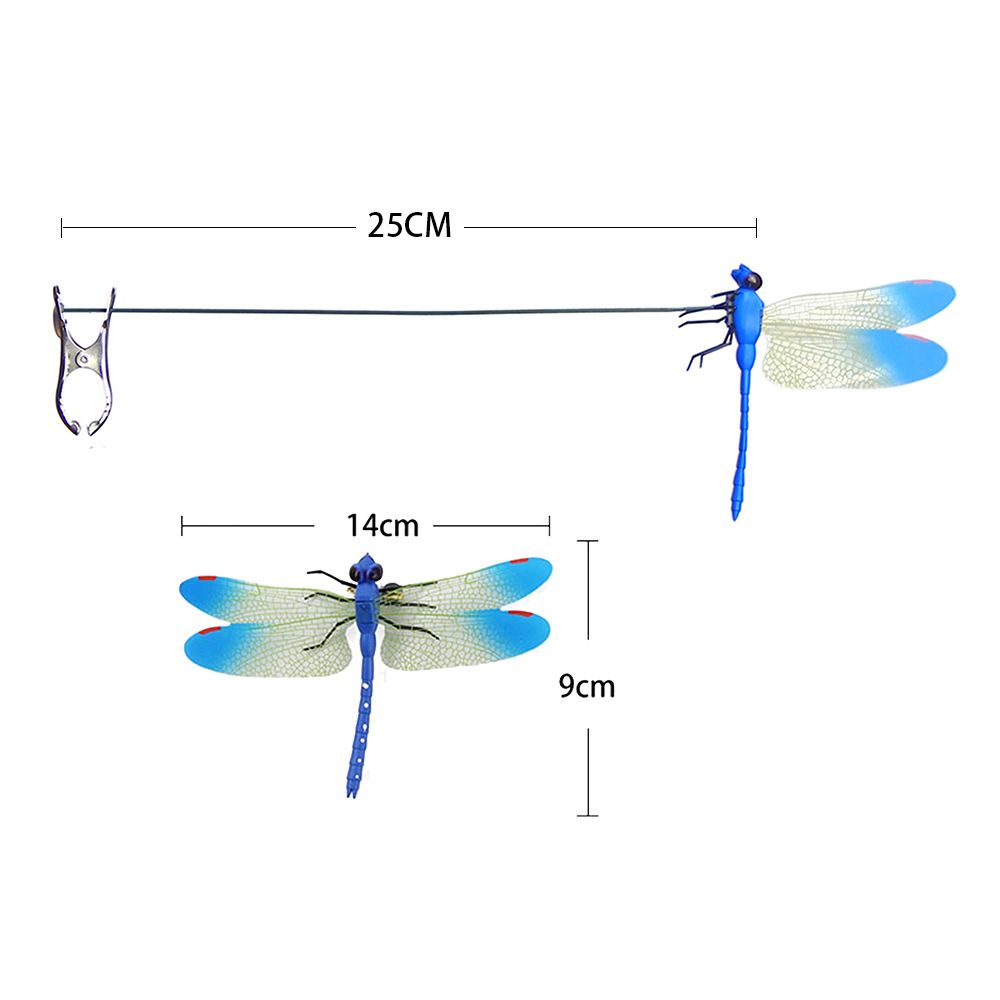 6-piece Blue and Red and Green 3D Dragonfly Clip  - Adjustable Wings, Multi-Colour PVC Garden Decor for Outdoor Camping, Fishing & Home Use - Image 5