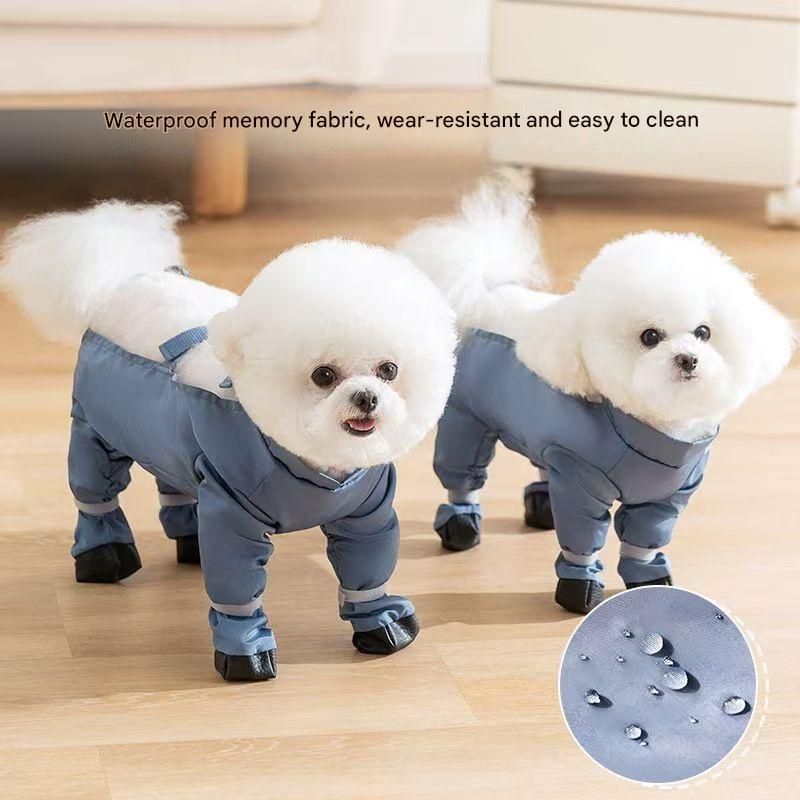 Grey XXL size Pet Waterproof Full-Body Dust-Proof Pants with Belly Coverage - Adjustable Straps, 4-Leg Protection for Small Dogs, Easy Clean Outdoor Wear - Image 5