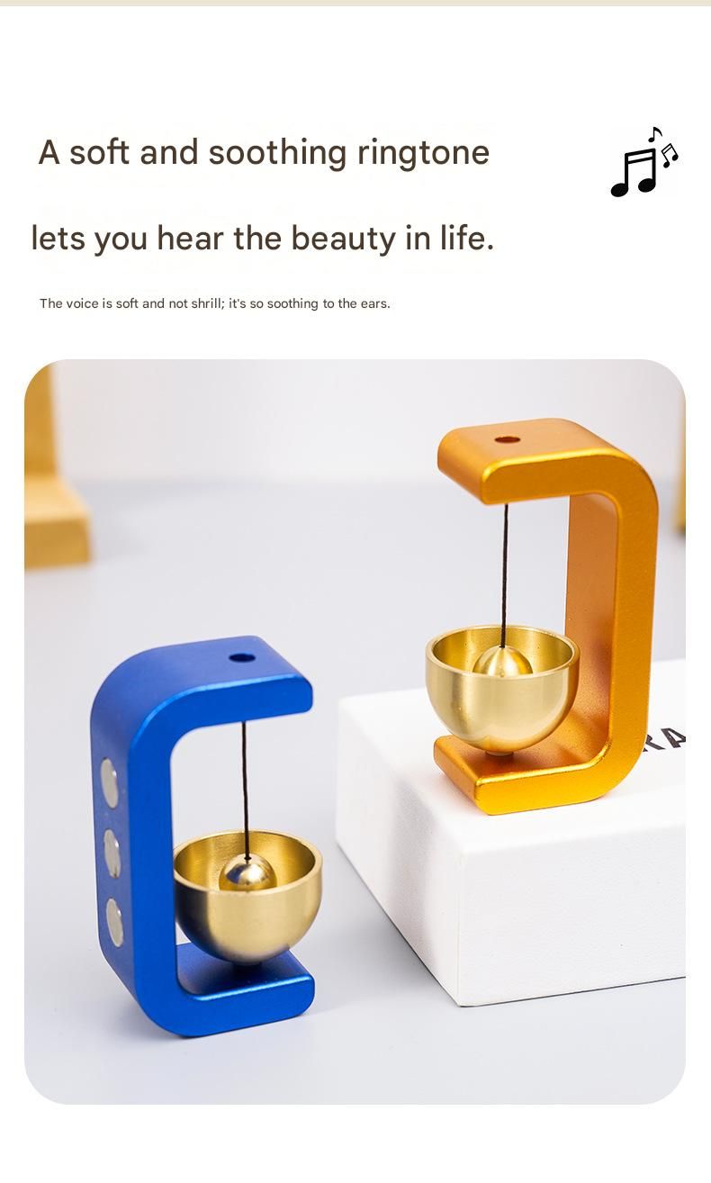 Red Magnetic Door Bell Chime - Dopamine Style Brass Bell with Alloy Frame - No Drill Entry Door Chime for Home, Office, Fridge - Modern Japanese Design, Crisp Sound, Easy Install - Image 5