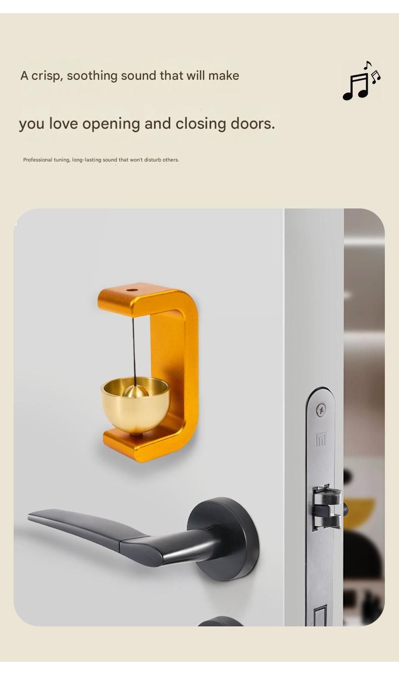 Blue Magnetic Door Bell Chime - Dopamine Style Brass Bell with Alloy Frame - No Drill Entry Door Chime for Home, Office, Fridge - Modern Japanese Design, Crisp Sound, Easy Install - Image 6