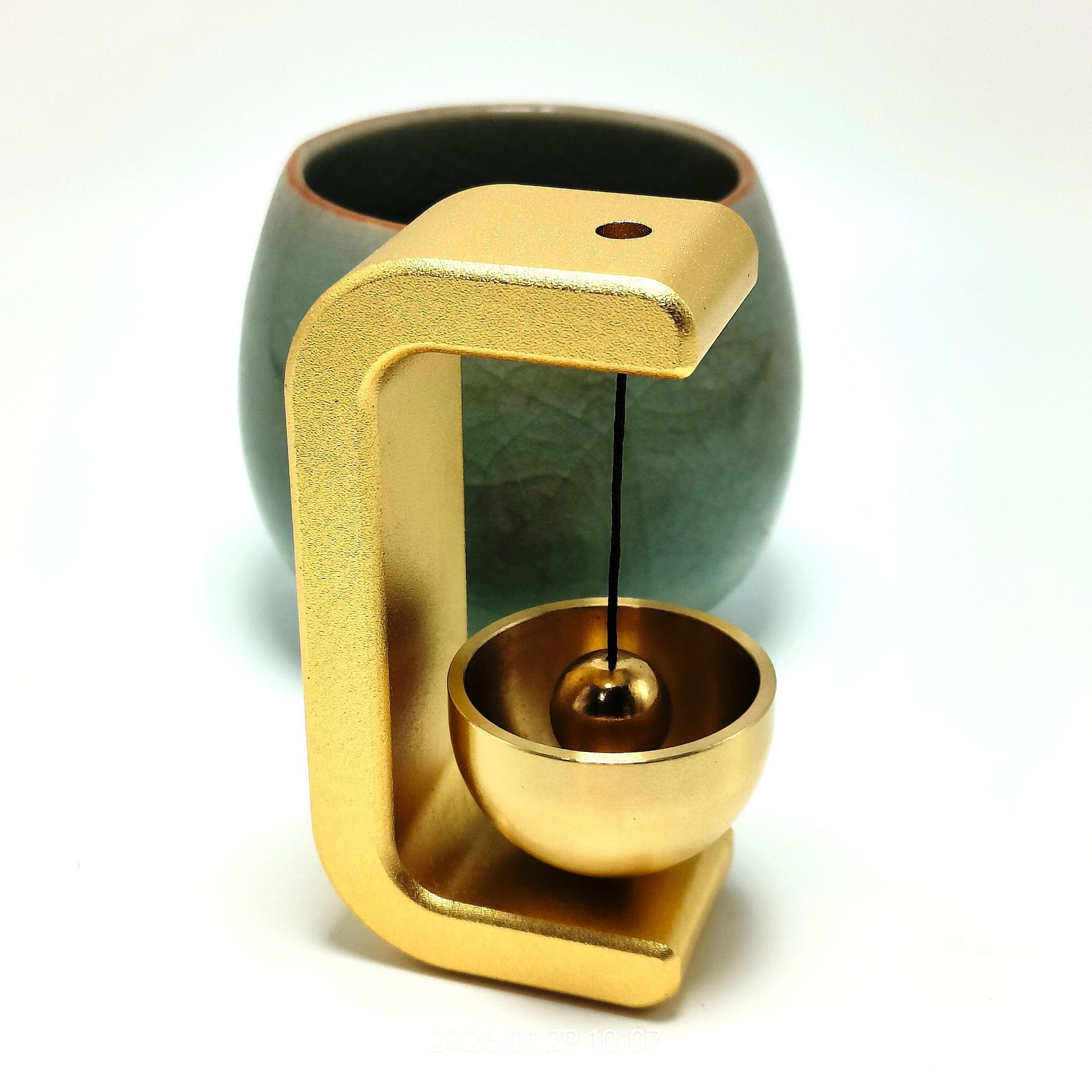 Yellow Magnetic Door Bell Chime - Dopamine Style Brass Bell with Alloy Frame - No Drill Entry Door Chime for Home, Office, Fridge - Modern Japanese Design, Crisp Sound, Easy Install - Image 1