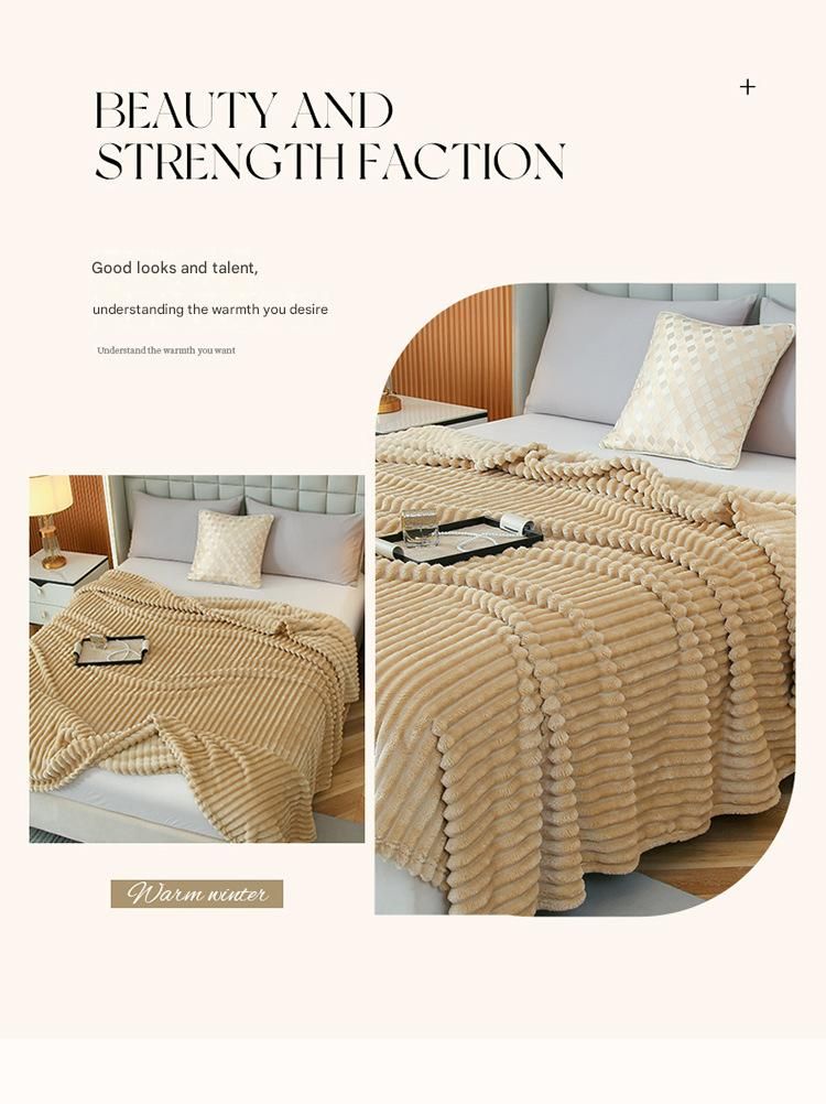 200*230cm Dark grey Solid Colour Flannel Throw Blanket - Thick Double-Sided Fleece with Ribbed Texture - Soft throw blanket& Lightweight for Sofa, Bed, Office Nap, Air-Conditioned Rooms - Durable, Machine Washable, Non-Shedding - Image 3