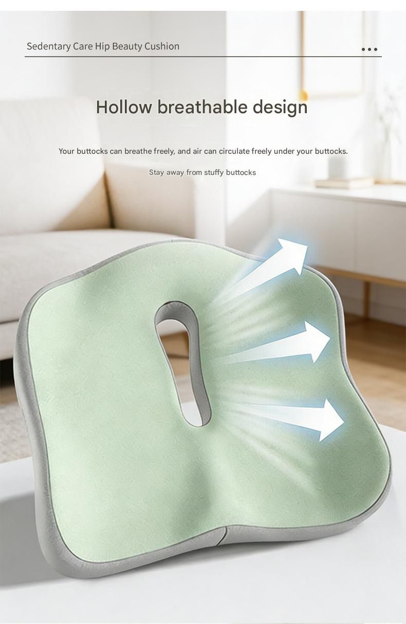 2-piece Pink Ergonomic Memory Foam Seat Cushion with Lumbar Support - Breathable Contoured Design for Office, Car, and Home Use - Relieves Tailbone Pressure, Improves Posture, and Enhances Comfort for Prolonged Sitting - Image 4