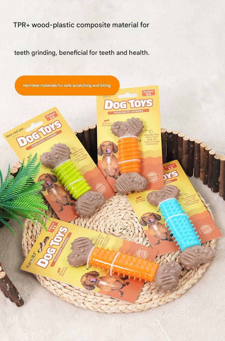 Orange Diagonal stripes Durable Dog Chew Toy - TPR Plastic Composite Bone for Small to Medium Dogs - Teeth Cleaning, Boredom Buster, Non-Toxic & Bite-Resistant Design for Puppies and Adult Dogs - Image 2