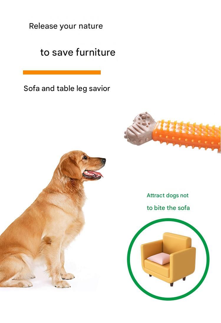 Orange Polka Dot Pattern Durable Dog Chew Toy - TPR Plastic Composite Bone for Small to Medium Dogs - Teeth Cleaning, Boredom Buster, Non-Toxic & Bite-Resistant Design for Puppies and Adult Dogs - Image 4