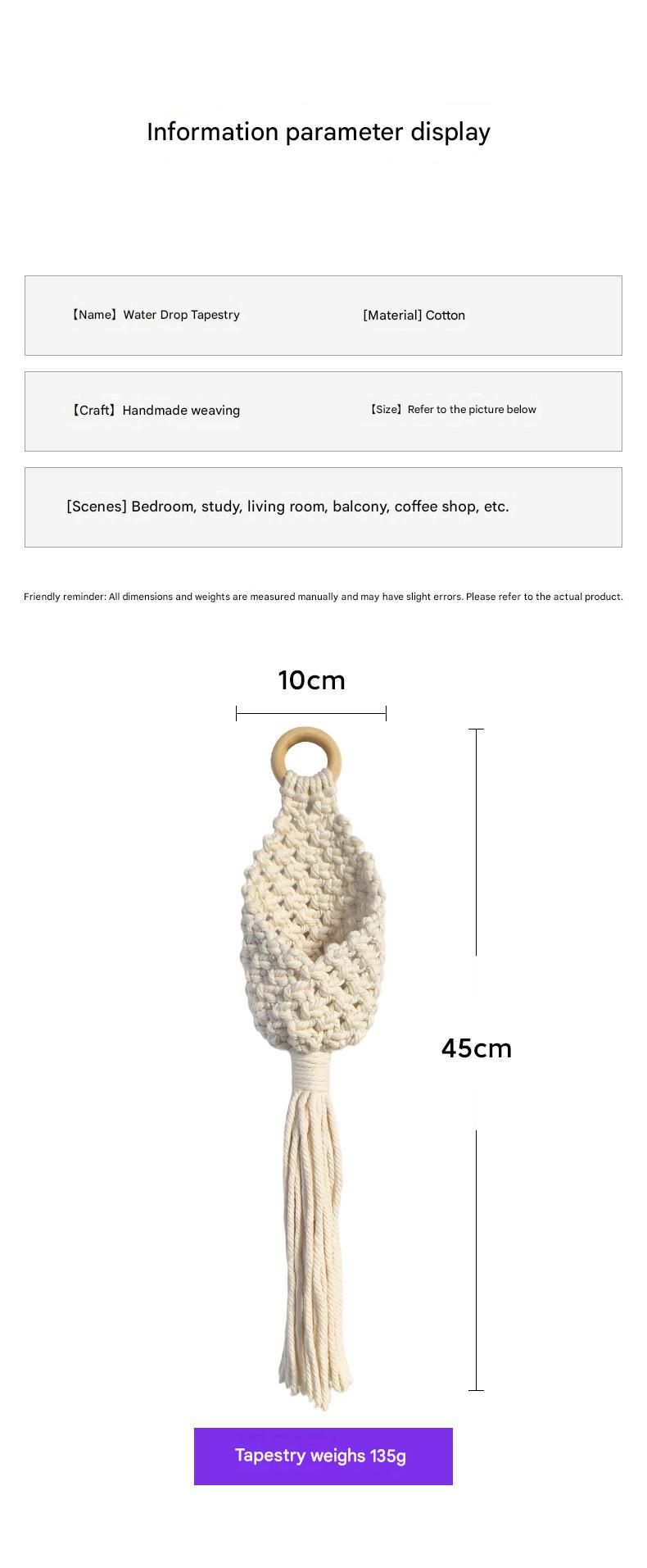 White Macrame Hanging Plant Holder - Cotton Rope Wall Basket, Bohemian Style Decor for Indoor Plants - Space Saving & Multi Scene Use - Image 4