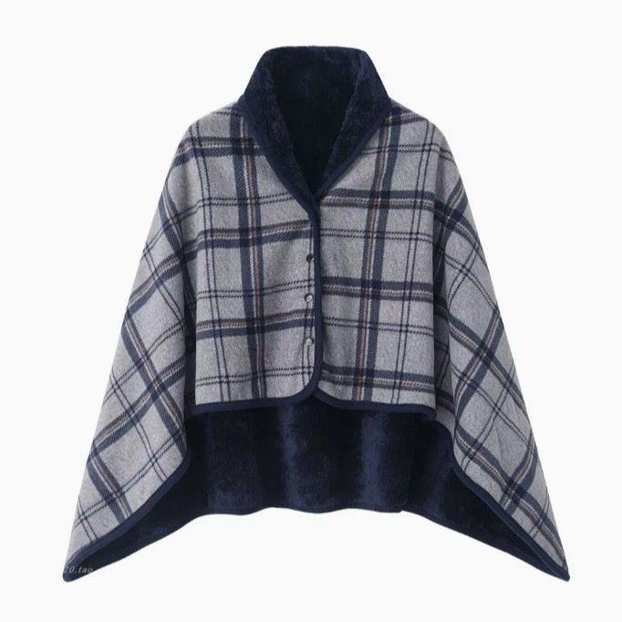 Blue and Gray 100*140cm Japanese-Style shawl blanket Ultra-Soft Blanket - Thick Polyester Throw for Sofa, Bed, Office,  Cozy Nap Blanket for Winter & All Seasons - Image 1