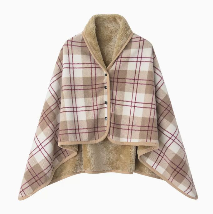 Brown and White 80*130cm Japanese-Style shawl blanket Ultra-Soft Blanket - Thick Polyester Throw for Sofa, Bed, Office,  Cozy Nap Blanket for Winter & All Seasons - Image 1