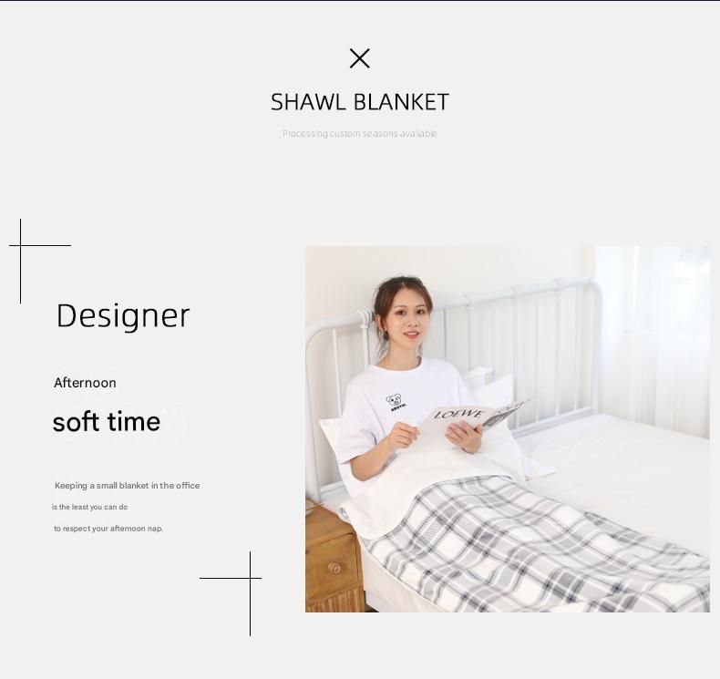Brown and White 80*130cm Japanese-Style shawl blanket Ultra-Soft Blanket - Thick Polyester Throw for Sofa, Bed, Office,  Cozy Nap Blanket for Winter & All Seasons - Image 3