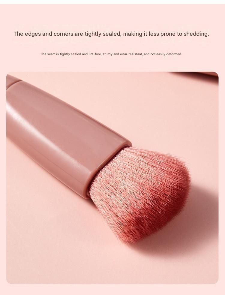 Red 5-Piece Compact Makeup Brush Set with Mirror - Synthetic Fibre Travel Case with Foundation, Powder & Blush Brushes - Portable Beauty Tool Kit for On-the-Go Touch-Ups - Image 8